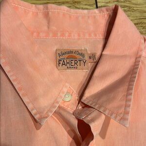 Faherty Coral Casual Button Down Normcore Shirt Soft, Light Cotton M